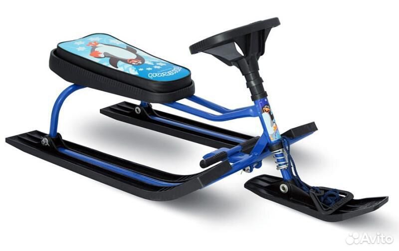 Снегокат санки детские с рулем, мультяшки для мальчика для девочк. Подать