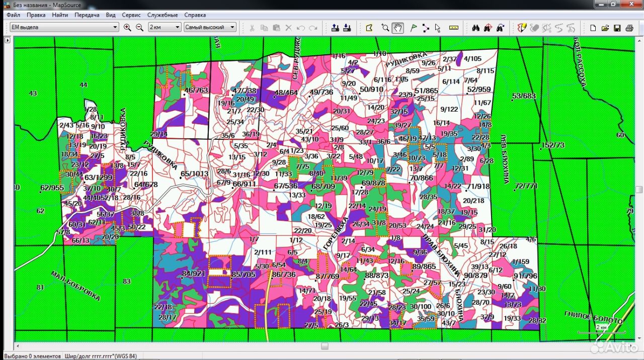 Лесные выделы карта