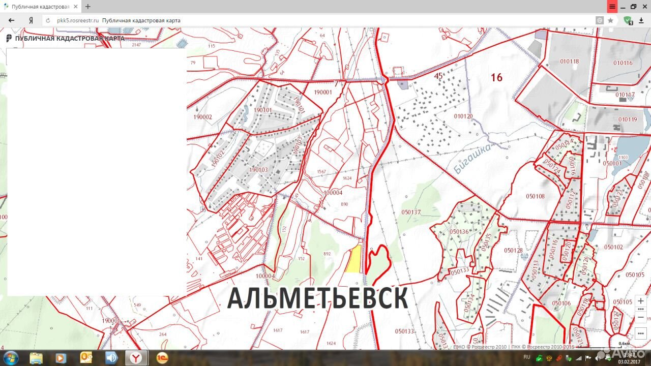 Публичная кадастровая карта альметьевского района рт