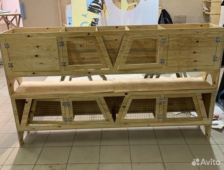 Клетка для кроликов деревянная модель C043 купить на Зозу.ру - фотография № 1