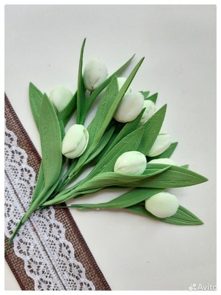 Цветы тюльпаны ручной работы из фоамирана скрапбук купить на Зозу.ру - фотография № 1