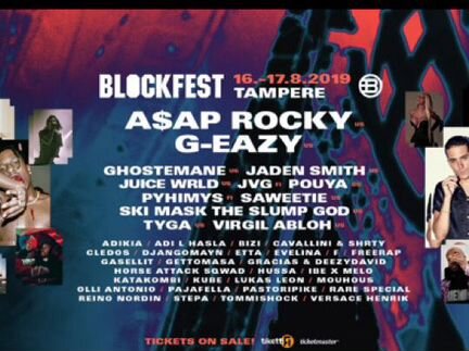 Blockfest Тампере, Финляндия asap Rocky