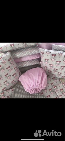 Детская простынь на резинке для круглой кроватки