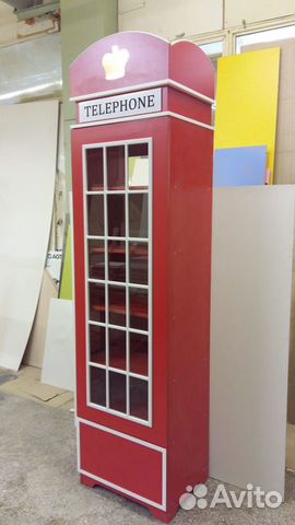 Красная Телефонная Будка Шкаф в детскую London-15