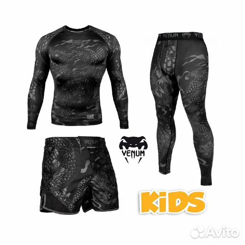 Рашгард для ребенка Venum Dragon Black