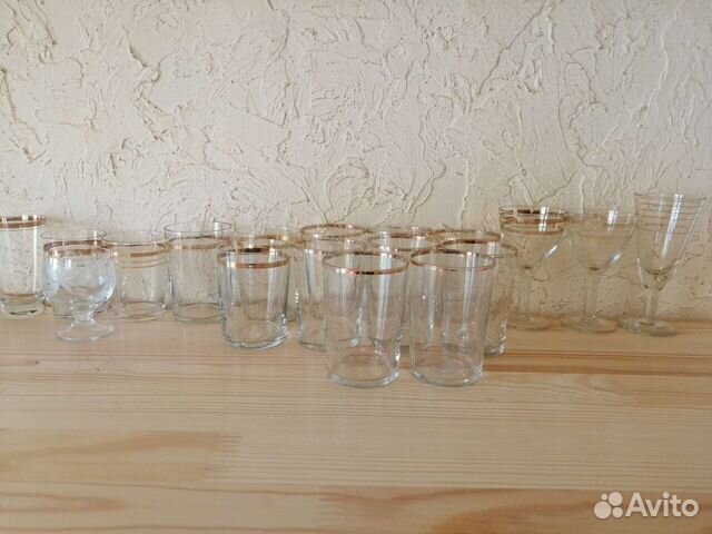 Рюмки и стопки СССР с золотым ободком