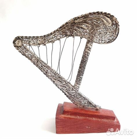 Арфа. Серебро 925 проба. Скань. СССР