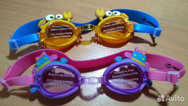 Желтенькие очки детские для плавания регулируемые