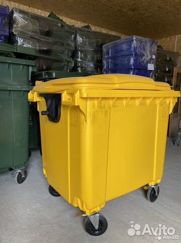 Мусорный Контейнер Gplast 1100 л. Желтый Цвет Уфа