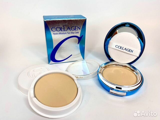 Корейская пудра с коллагеном с запасным блоком