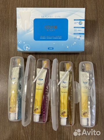 Дорожный набор в футляре: зубная паста+щётка+ёршик