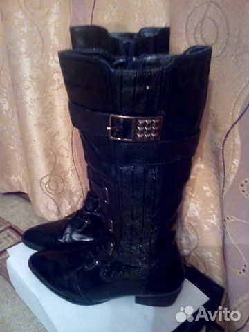Сапоги демисезонные, натуральная кожа