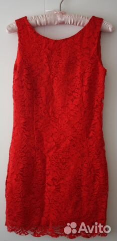Красное кружевное платье oodji, новенькое с биркам Красное кружевное платье oodji, новенькое с биркам