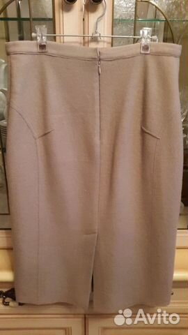 Продам бежевую юбку (натур. шерсть), на подкладе