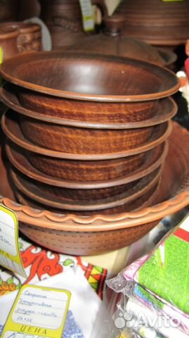 Тарелки, салатники и блюда из глины