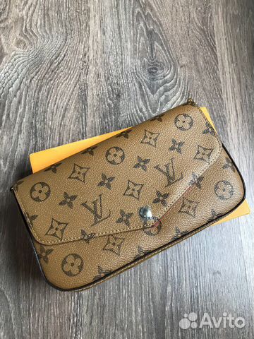 Клатч Louis Vuitton reverse кошелёк LV с красной к