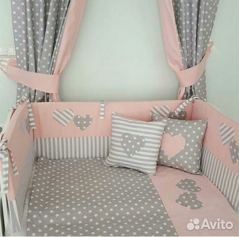 Бортики подушки в кроватку