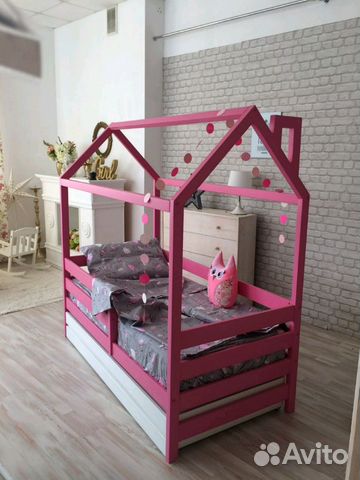 Новая детская кровать домик с матрасом