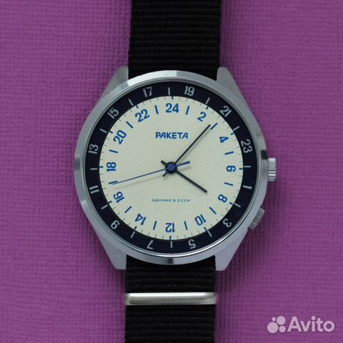 Ракета 24-часовые механические часы СССР в