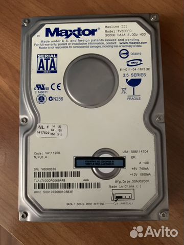 Жесткий диск Maxtor 3.5 SATA 300Gb