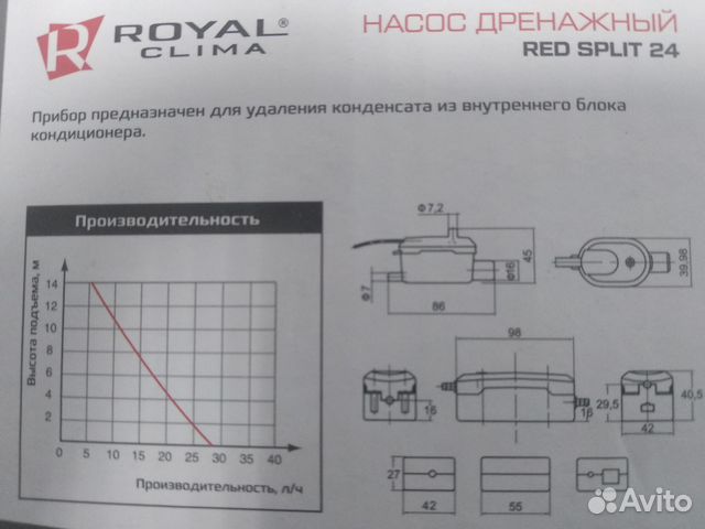 Дренажная помпа Royal Clima