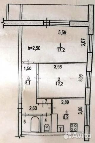 2-к квартира, 50.2 м², 5/9 эт. 2-к квартира, 50.2 м², 5/9 эт.