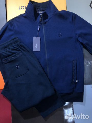 Brioni мужской спортивный костюм с B лого нашивкой Brioni мужской спортивный костюм с B лого нашивкой