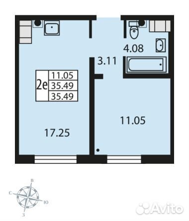 1-к квартира, 35.7 м², 4/19 эт.