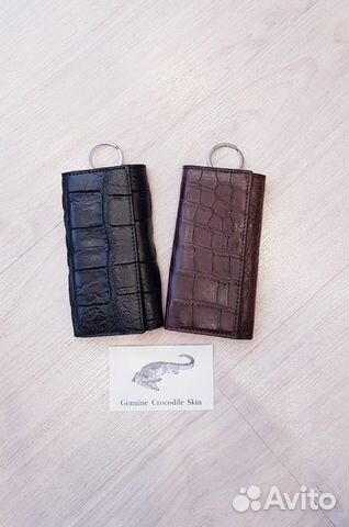 Ключница из натуральной кожи крокодила большая
