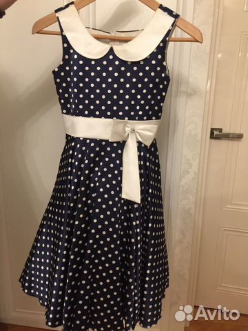 Платье-пачка в горох с бантом Платье-пачка в горох с бантом