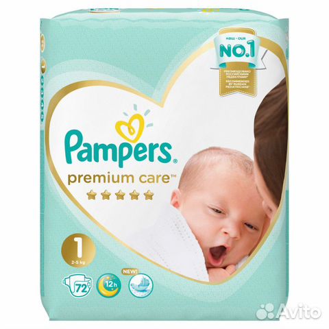 Pampers Premium Care для детей 2-5 кг 72 шт Pampers Premium Care для детей 2-5 кг 72 шт