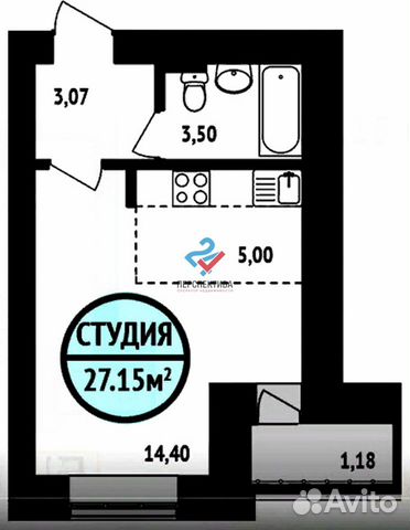 1-к квартира, 27.2 м², 6/16 эт.
