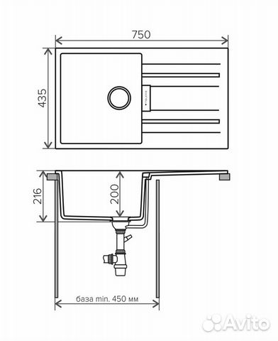 Кухонная мойка tolero loft TL-750 / Белый Кухонная мойка tolero loft TL-750 / Белый