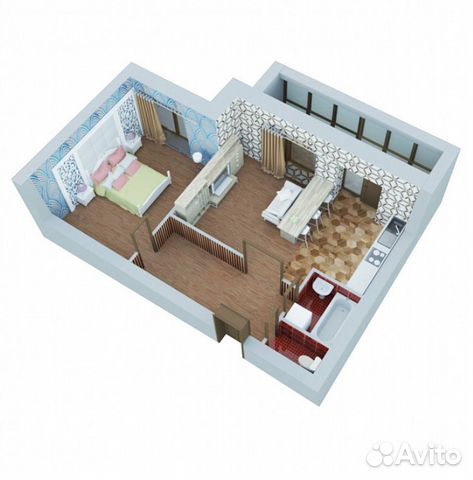 1-к квартира, 71.6 м², 6/6 эт.