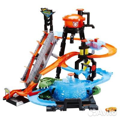 Hot Wheels Невообразимая автомойка Крокодил трек