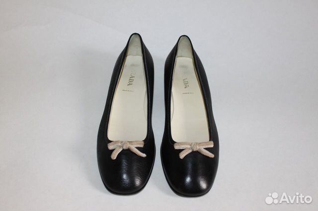 Женские кожаные балетки туфли Prada Женские кожаные балетки туфли Prada