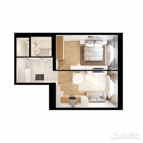 1-к квартира, 42 м², 2/25 эт.