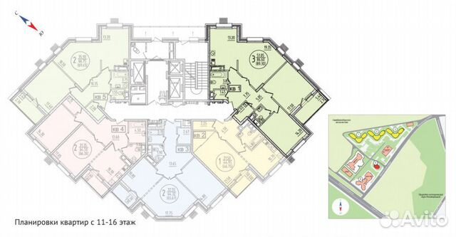 3-к квартира, 94 м², 12/23 эт.