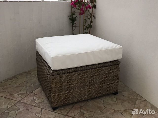 Садовый табурет IKEA ротанг с подушкой в подарок Садовый табурет IKEA ротанг с подушкой в подарок