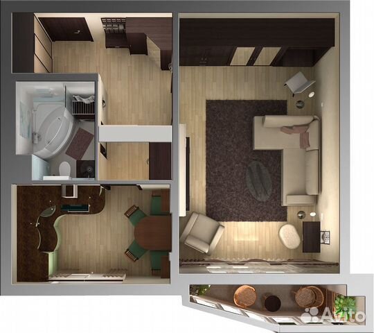 1-к квартира, 38 м², 5/9 эт. 1-к квартира, 38 м², 5/9 эт.