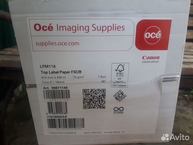 Рулонная бумага Oce Top Label Paper FSC Рулонная бумага Oce Top Label Paper FSC