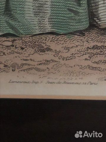 Гравюра, раскрашенная акварелью Гравюра, раскрашенная акварелью