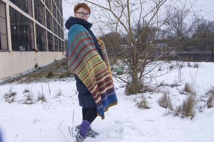 Шарф палантин шерсть 100