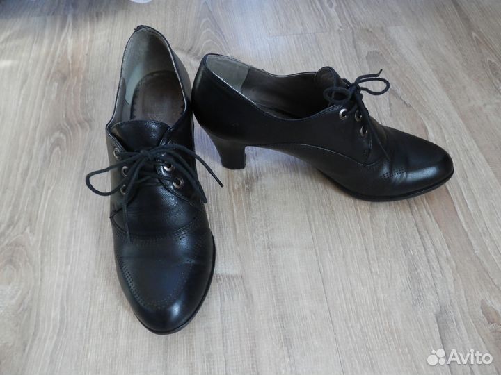 Чёрные кожаные ботильоны (возможен обмен)