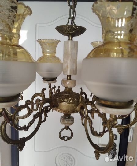 Люстра литье оникс Винтаж Югославия