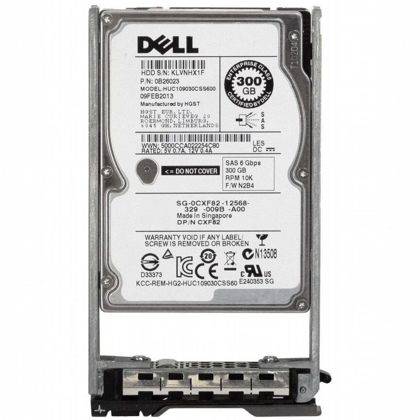[CXF82] Жесткий Диск Dell 300gb 10500 Sas 2,5" Hdd Cxf82