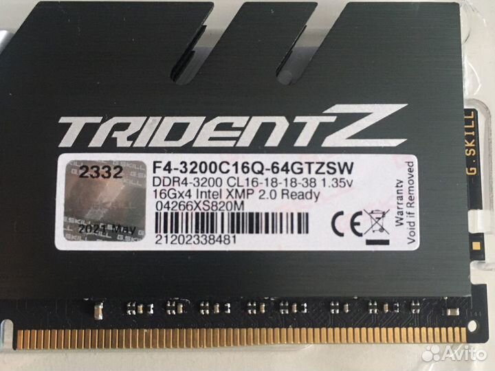 Обмен G skill trident z rgb 64 gb 3200 4x16 DDR 4
