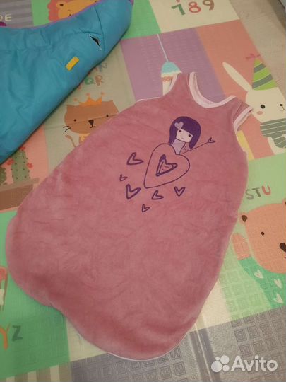 Спальный конверт плюшевый демисезонный