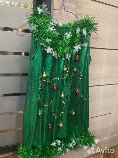 Платье Елочка 2024 для девочки 116 см на 5-6 лет