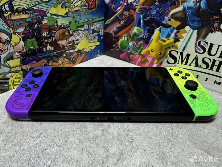 Прошитый Nintendo Switch Oled Splatoon